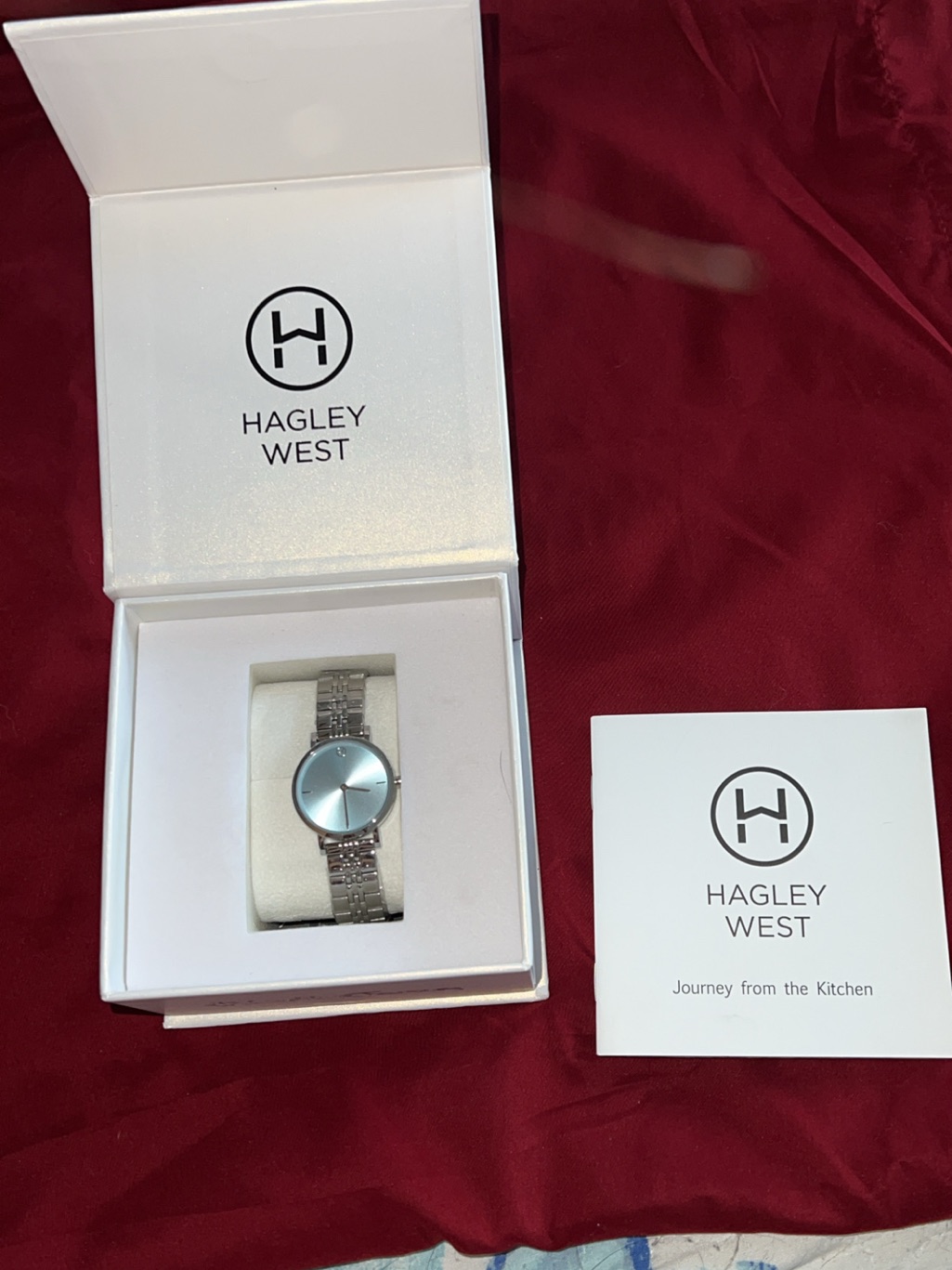 Womens Silver Stainless Steel Bracelet Watch With Blue Dial